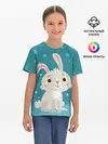 Детская базовая футболка / Новогодний зайчик