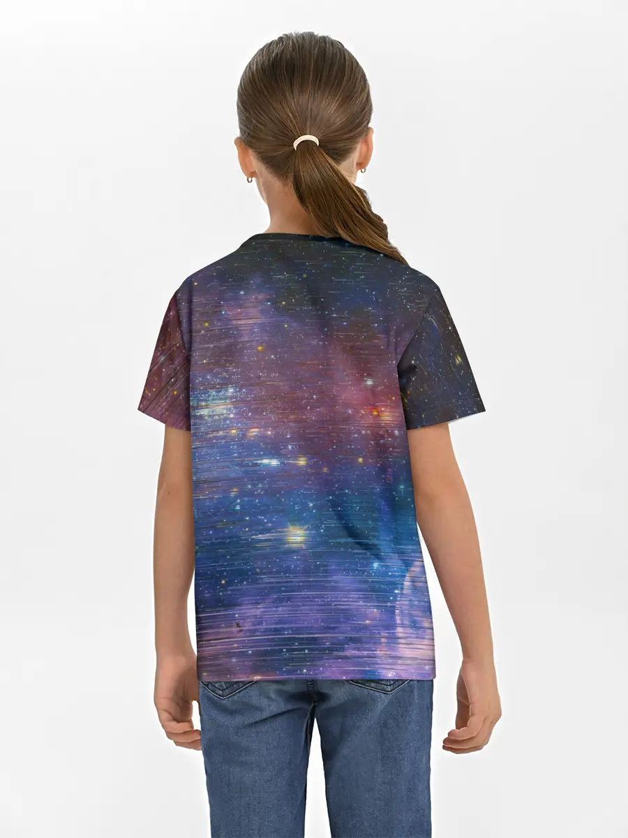 Детская базовая футболка / Glitch space