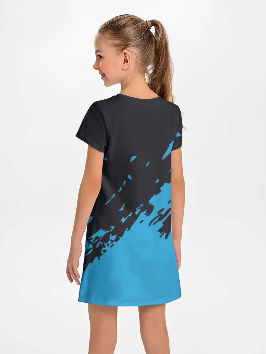 Детское платье / One Piece синий всплеск