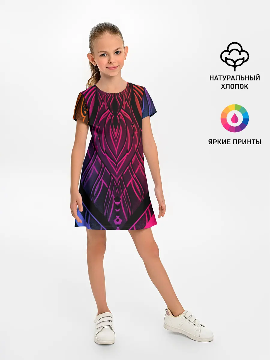 Детское платье / Фиолетовый узор 3D