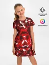 Детское платье / Краснобелый камуфляж с кабаном
