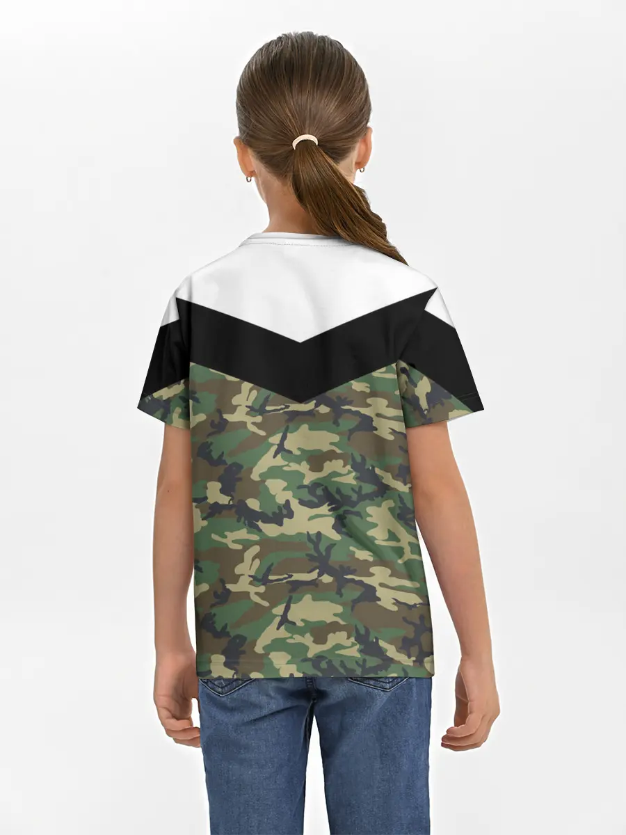 Детская базовая футболка / Россия камуфляж