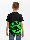 Детская базовая футболка / SKODA GREEN LOGO BLACK STYLE