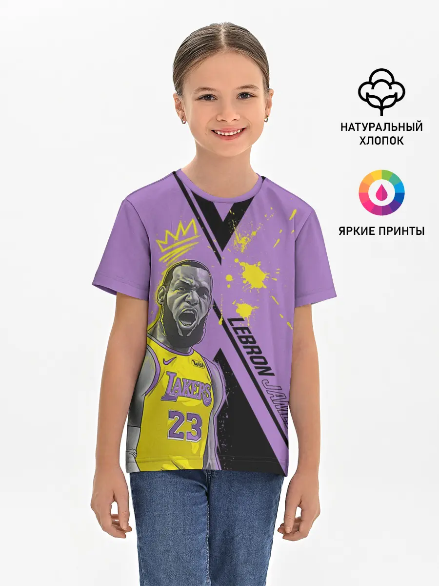 Детская базовая футболка / леброн джеймс