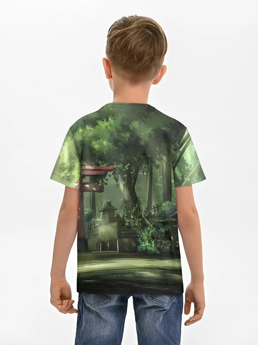Детская базовая футболка / Фейри Тейл лес