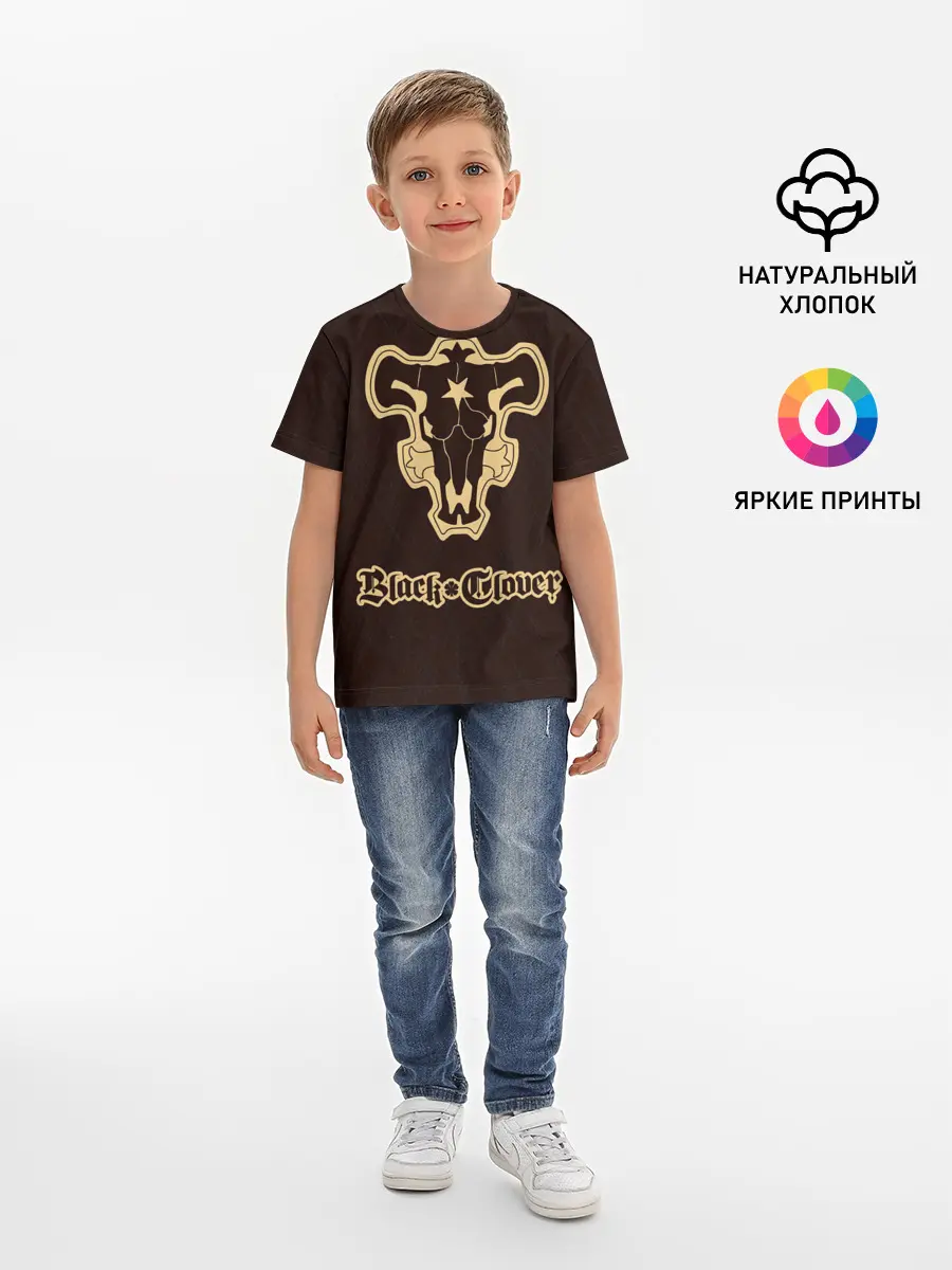 Детская базовая футболка / Черный Клевер