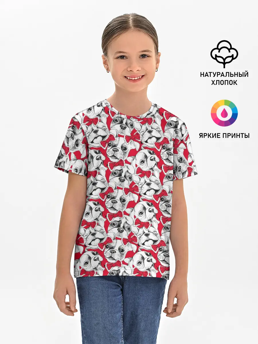 Детская базовая футболка / Французский Бульдог