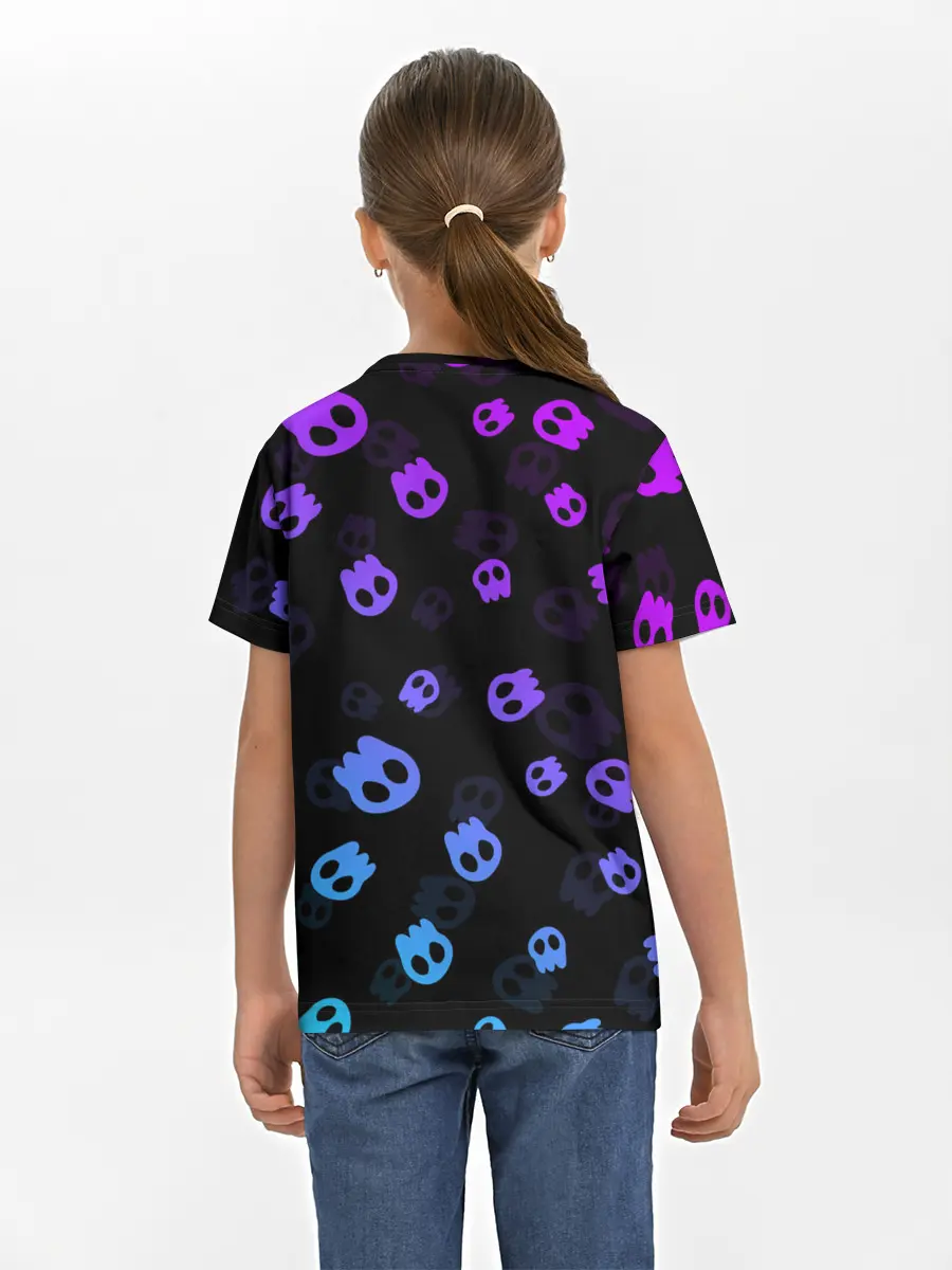 Детская базовая футболка / НЕОНОВЫЕ ЧЕРЕПА