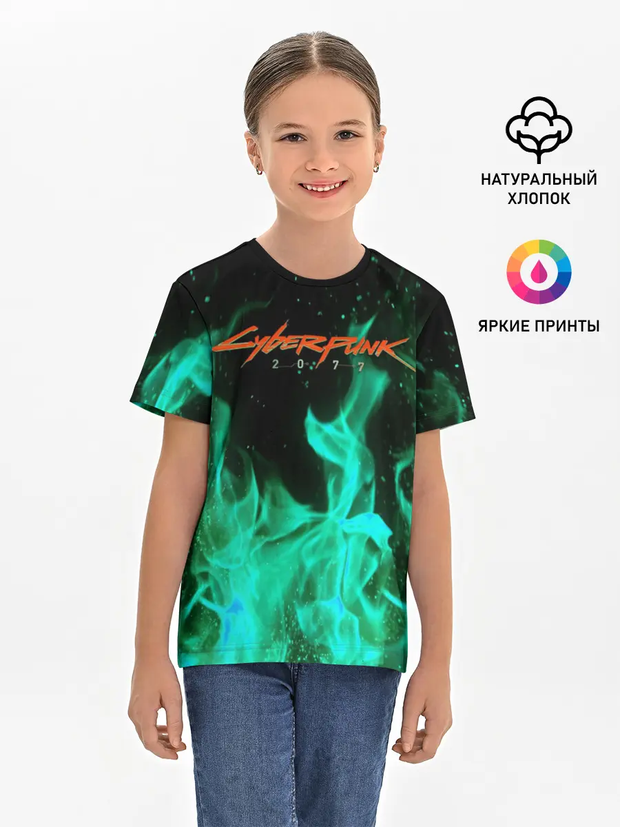 Детская базовая футболка / CYBERPUNK 2077 | КИБЕРПАНК 2077