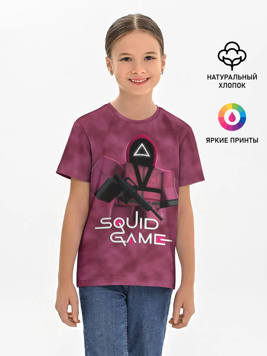 Детская базовая футболка / ИГРА В КАЛЬМАРА РОБЛОКС | SQUID GAME