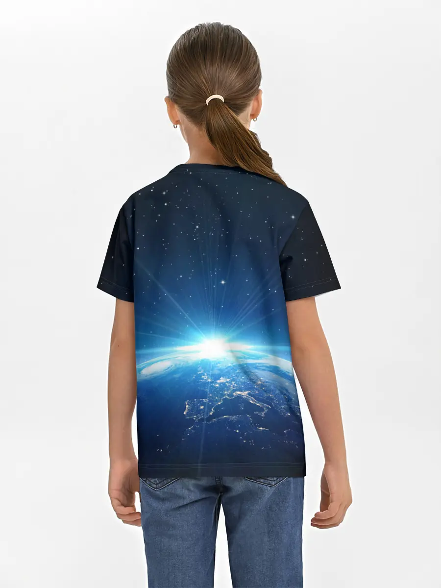 Детская базовая футболка / Лунный корги | Space Corgi