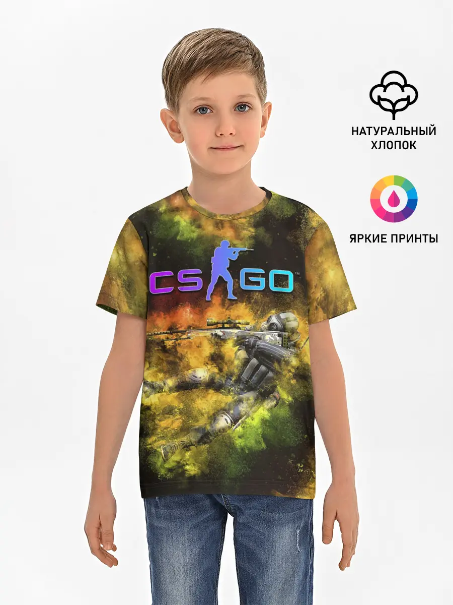 Детская базовая футболка / CS GO Gold dust