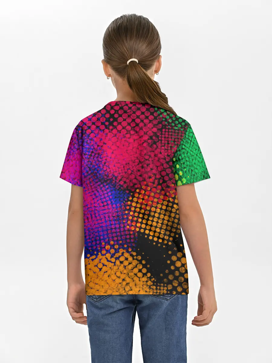 Детская базовая футболка / Цветные Разводы