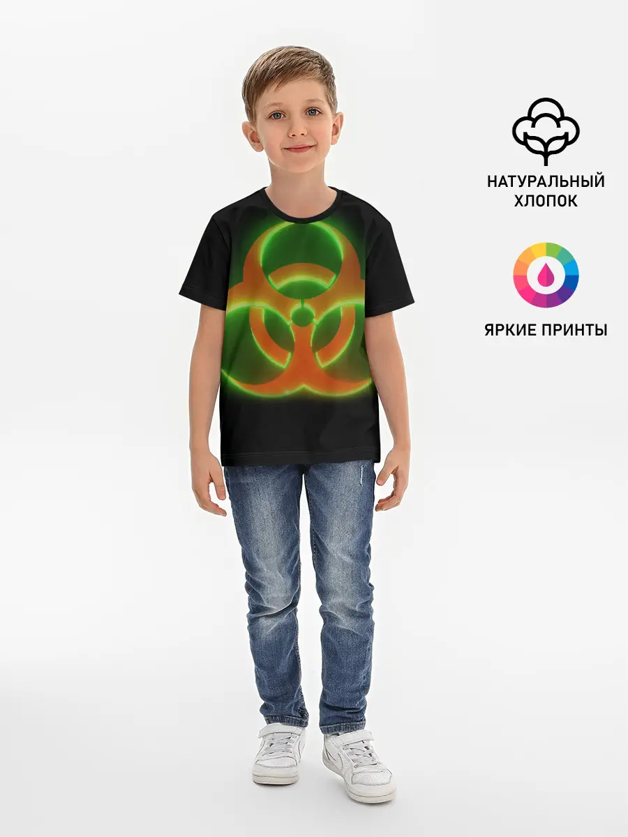 Детская базовая футболка / Biohazard Neon