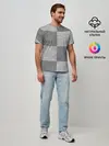 Мужская базовая футболка / Denim Patchwork