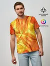 Мужская базовая футболка / Желто-оранжевая абстракция