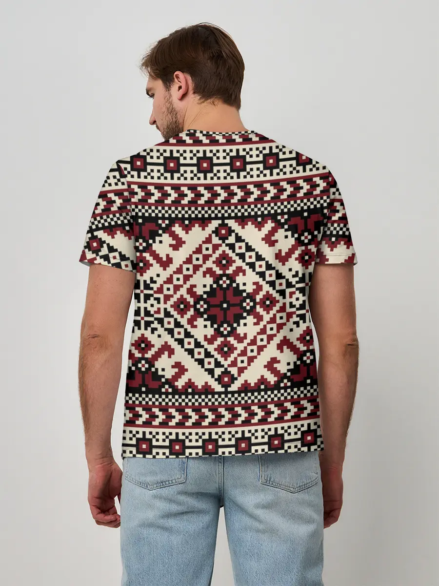 Мужская базовая футболка / СЛАВЯНСКИЙ ОРНАМЕНТ | РУСЬ