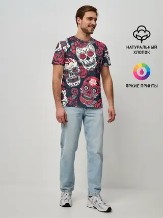 Мужская базовая футболка / Мексиканские черепа