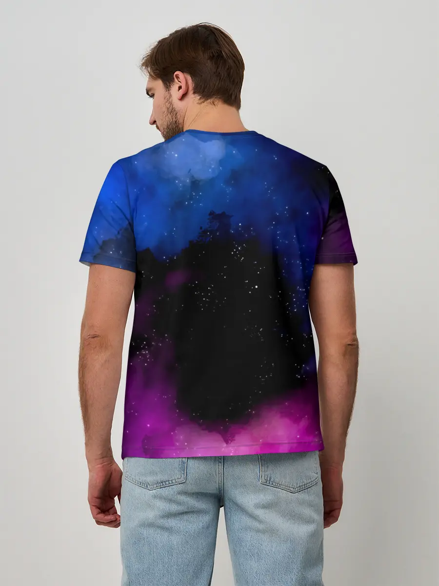 Мужская базовая футболка / Чёрный клевер космический Юно