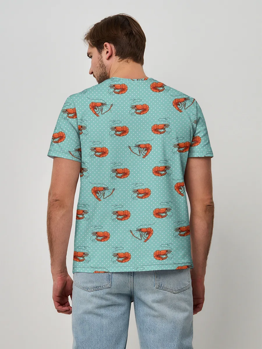 Мужская базовая футболка / Креветки паттерн