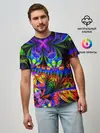 Мужская базовая футболка / ФРАКТАЛЬНЫЙ НЕОН