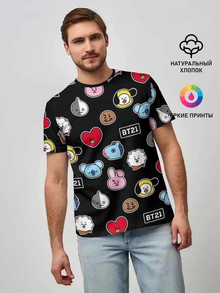 Мужская базовая футболка / BT21 | BTS | БТС | BANGTAN BOYS