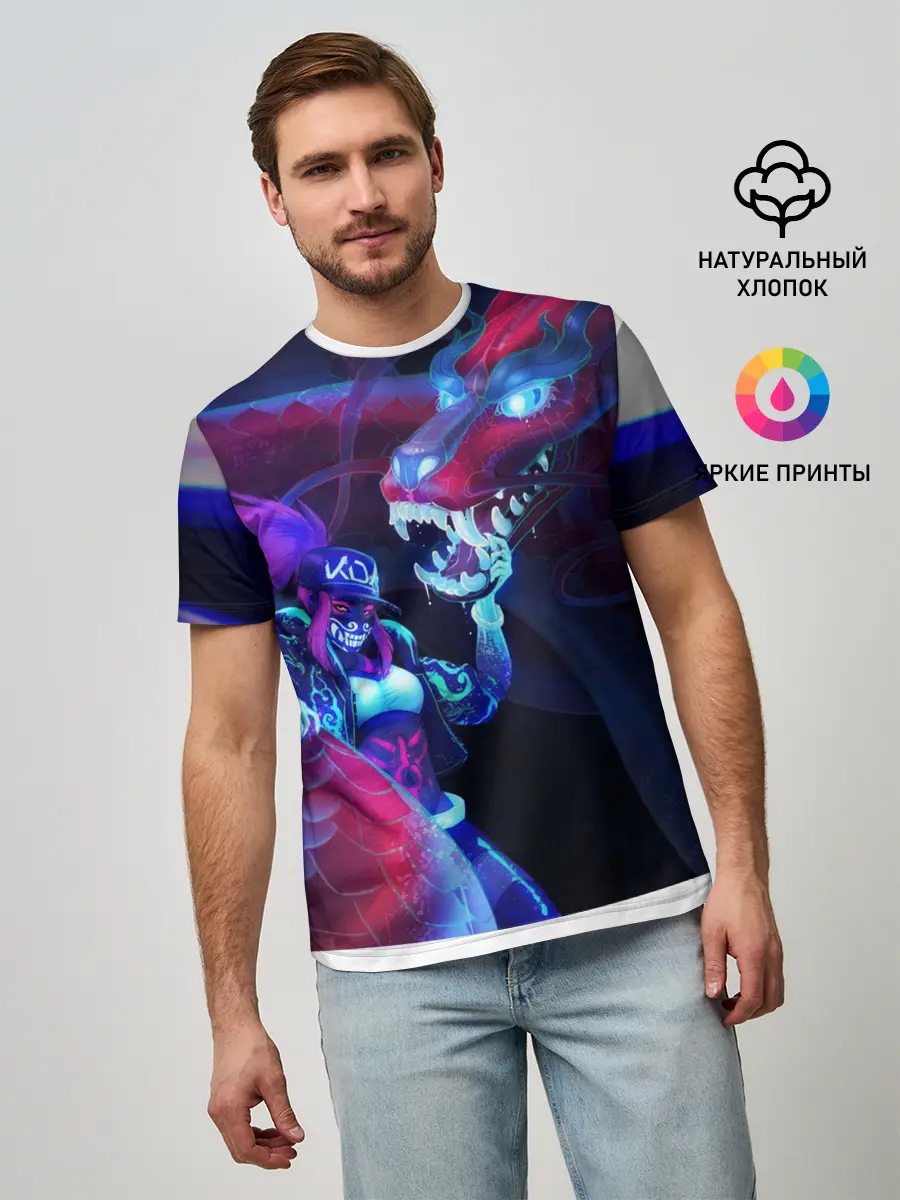 Мужская базовая футболка / League of legends Akali KDA