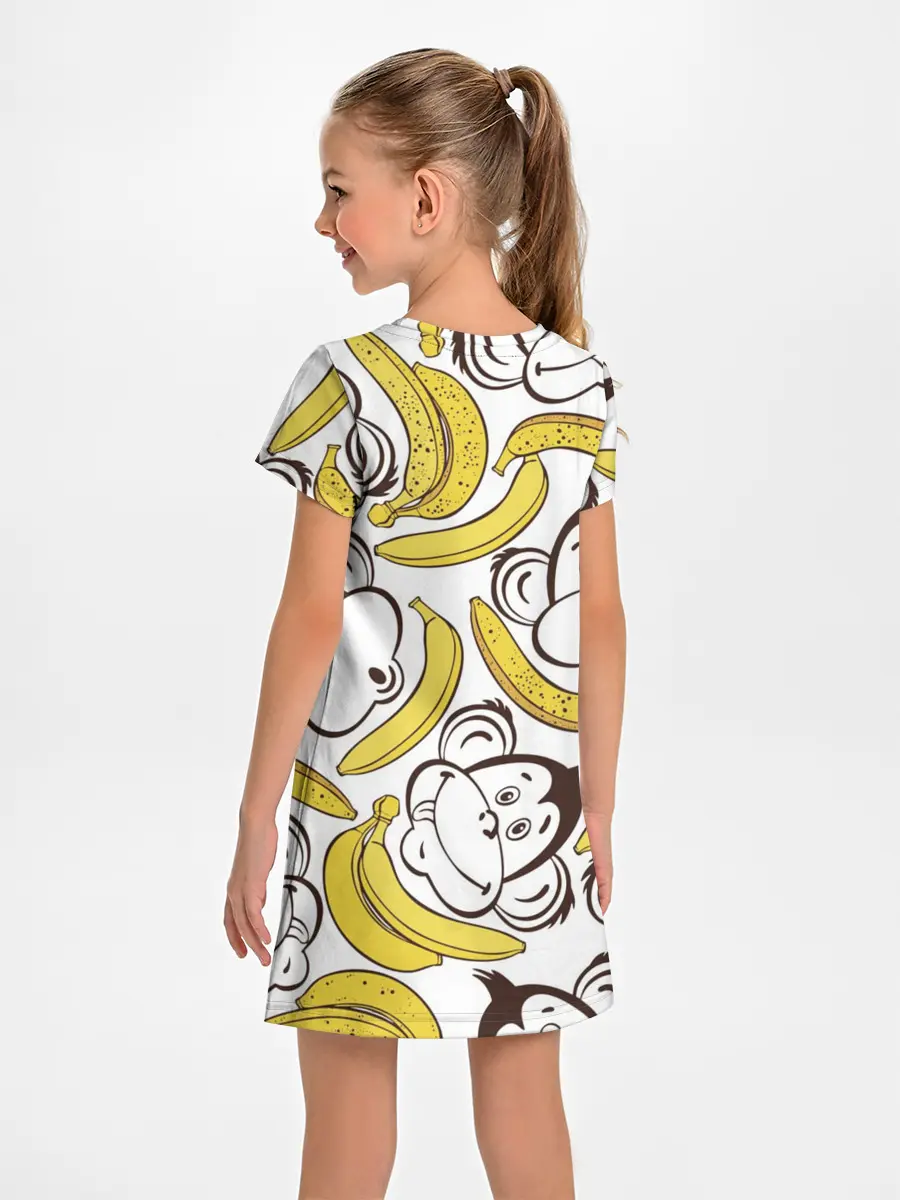 Детское платье / Обезьянки и бананы