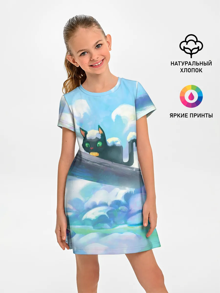 Детское платье / Снежный котенок