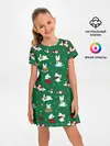Детское платье / Новогодний паттерн с зайчиками