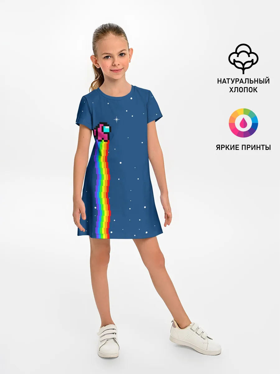 Детское платье / AMONG US - NYAN CREWMATE
