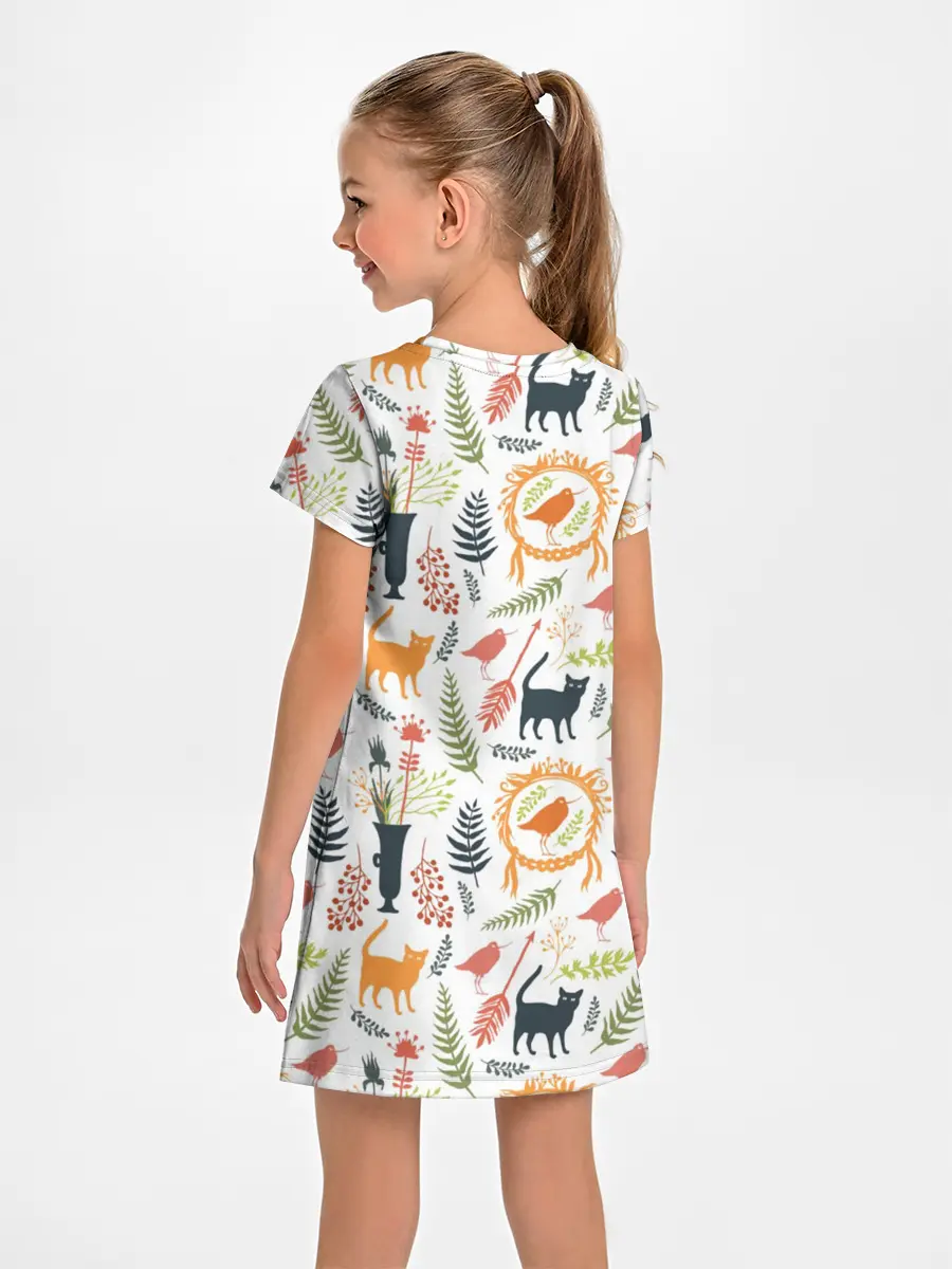 Детское платье / О кошках и птичках