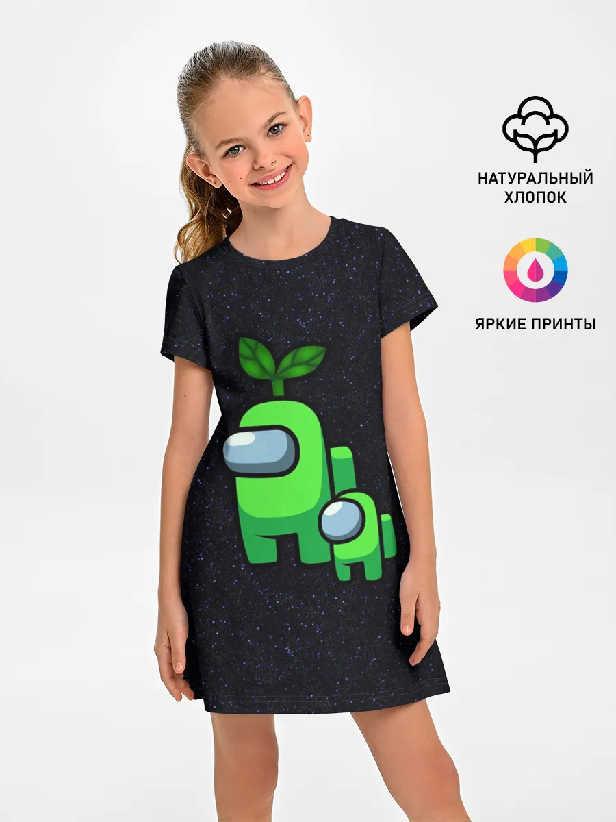 Детское платье / Among us Lime+ kid lime
