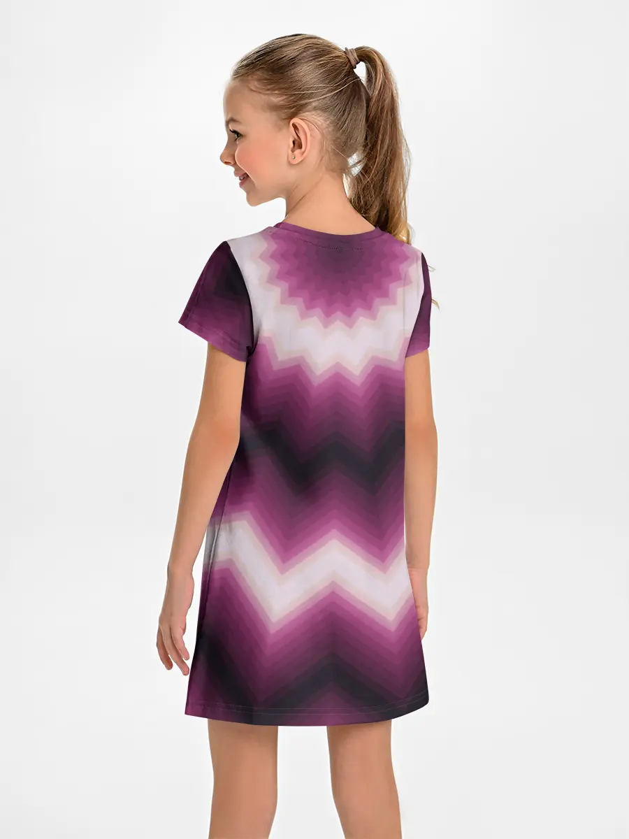 Детское платье / Черно-пурпурный калейдоскоп