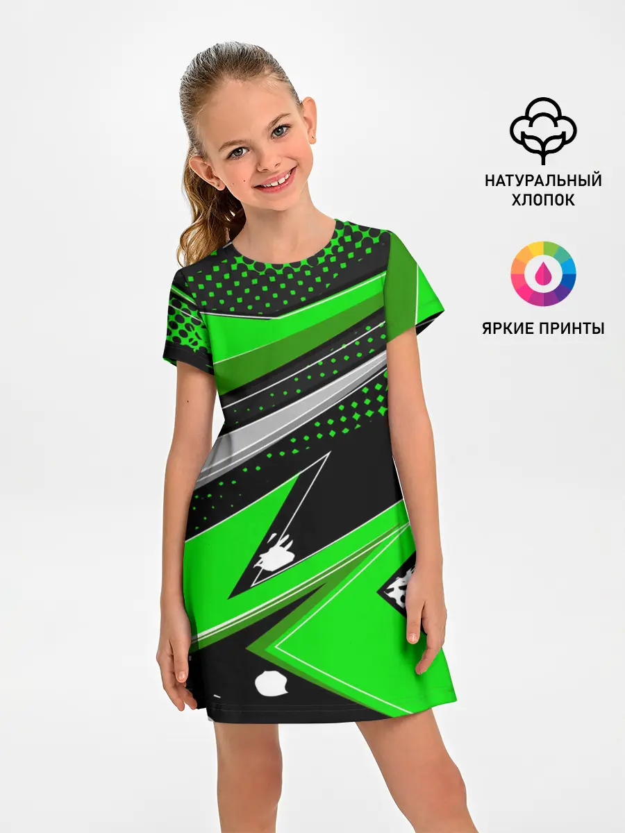 Детское платье / Зеленая краска