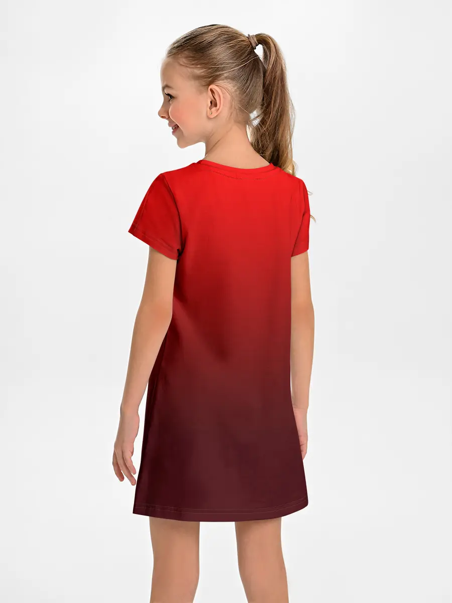 Детское платье / monokuma на красном градиенте