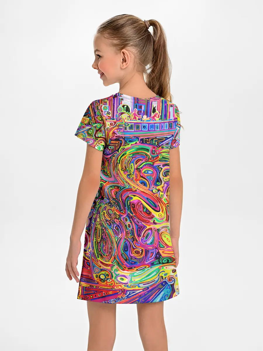 Детское платье / НЕОНОВЫЕ ЛИНИИ / АБСТРАКЦИЯ