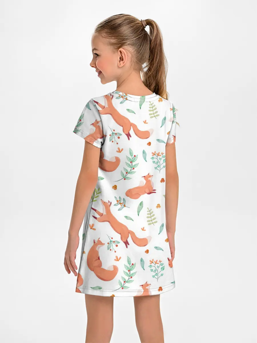 Детское платье / Акварельные лисички