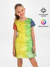 Детское платье / разноцветный акварель градиент