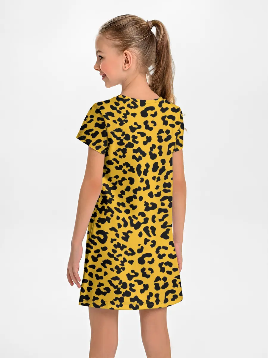 Детское платье / Леопард желтый