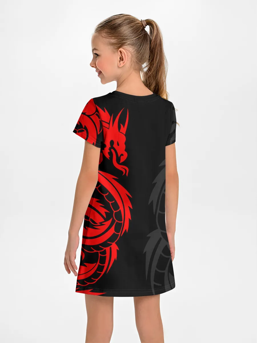 Детское платье / КРАСНЫЙ ДРАКОН ТАТУ / RED DRAGON TATTOO