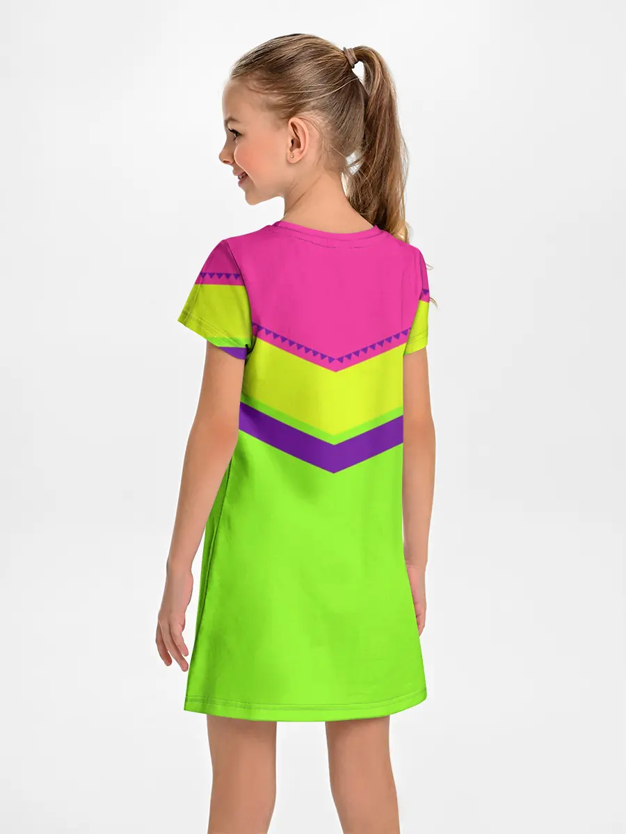 Детское платье / Цветные треугольники_ салатовы