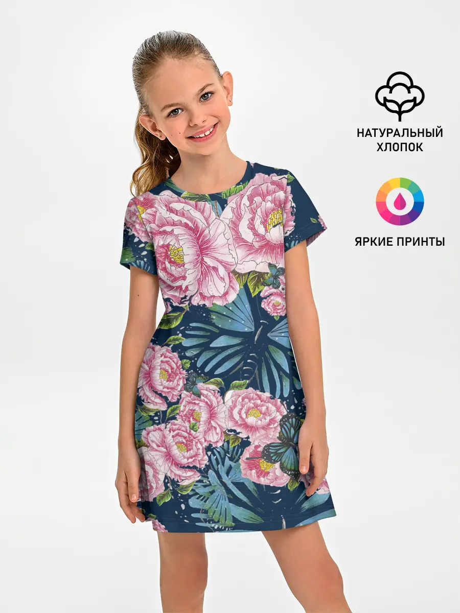 Детское платье / Пионы