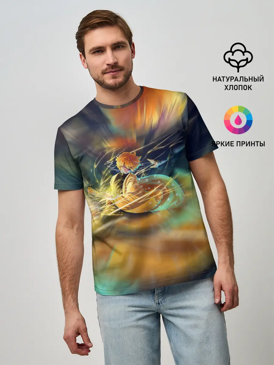 Мужская базовая футболка / ZENITSU | ЗЕНИТСУ | DEMON SLAYER