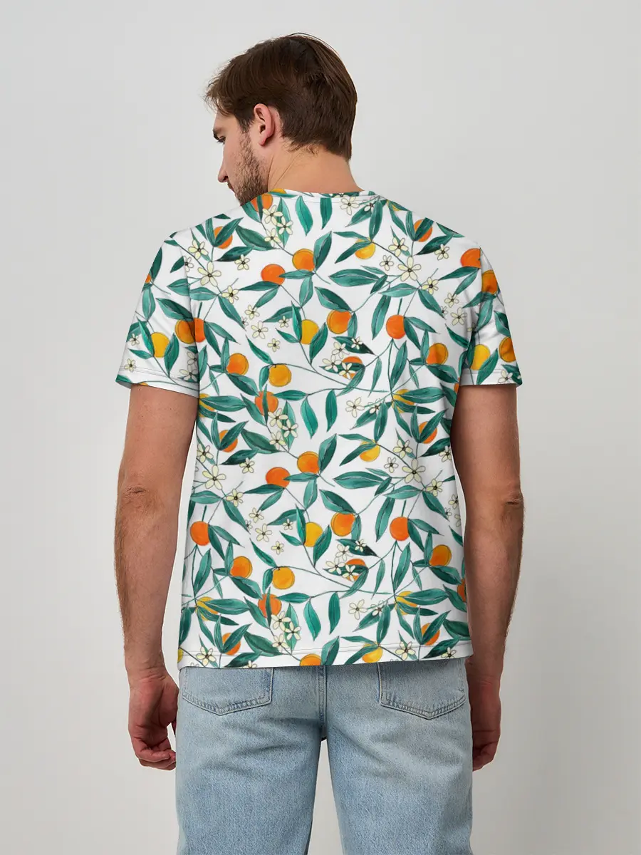 Мужская базовая футболка / Оранжевое лето