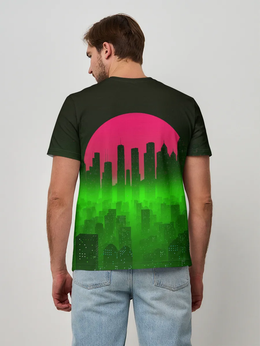 Мужская базовая футболка / НЕОНОВЫЙ ГОРОД
