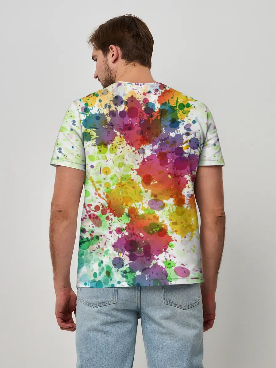 Мужская базовая футболка / Красно-жёлтые пятна