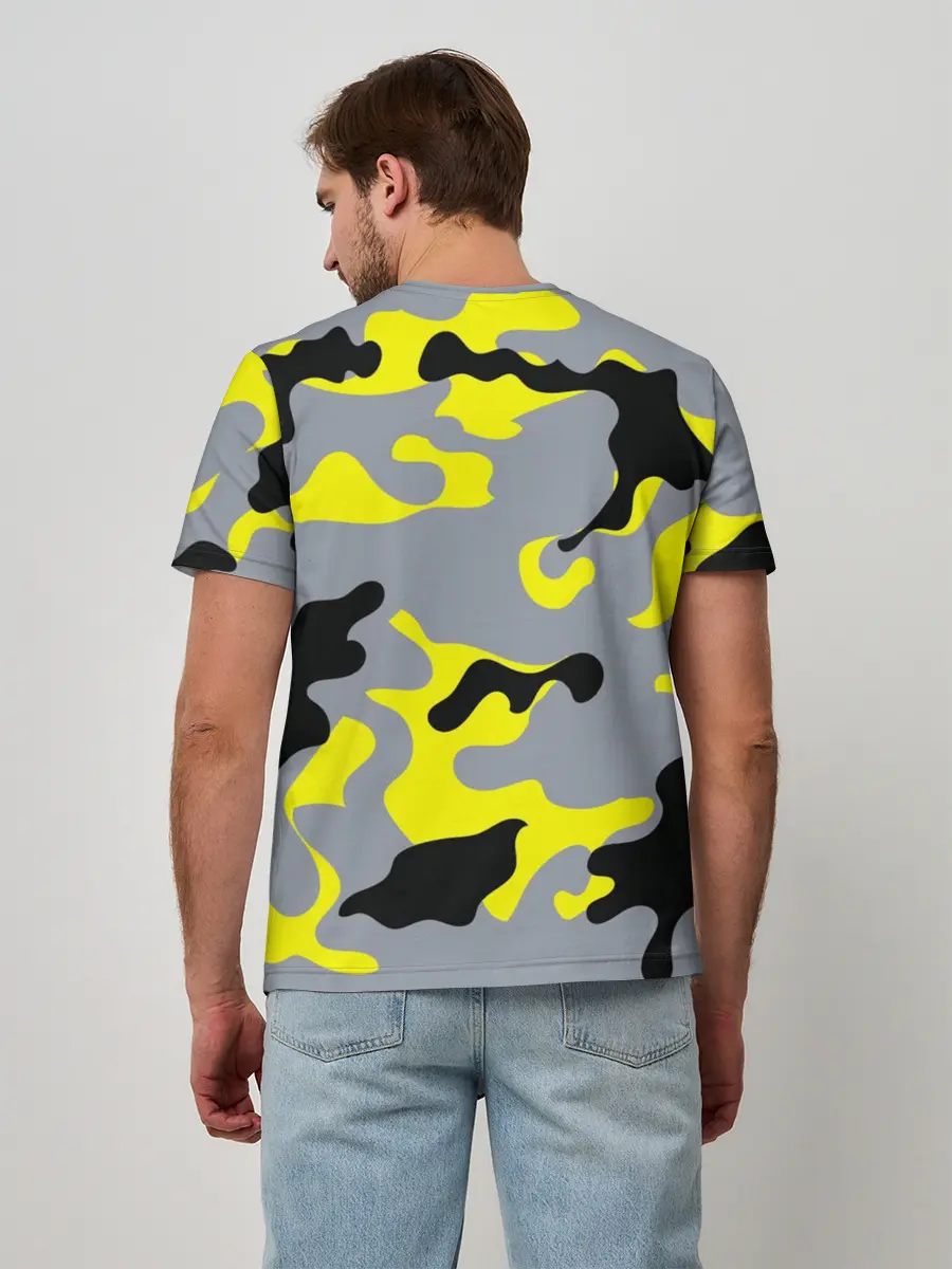 Мужская базовая футболка / Yellow camouflage