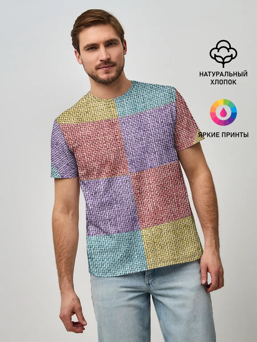 Мужская базовая футболка / Patchwork