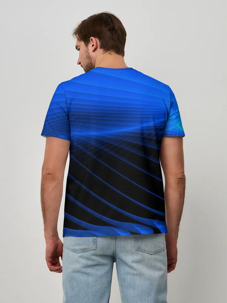 Мужская базовая футболка / Неоновые лучи